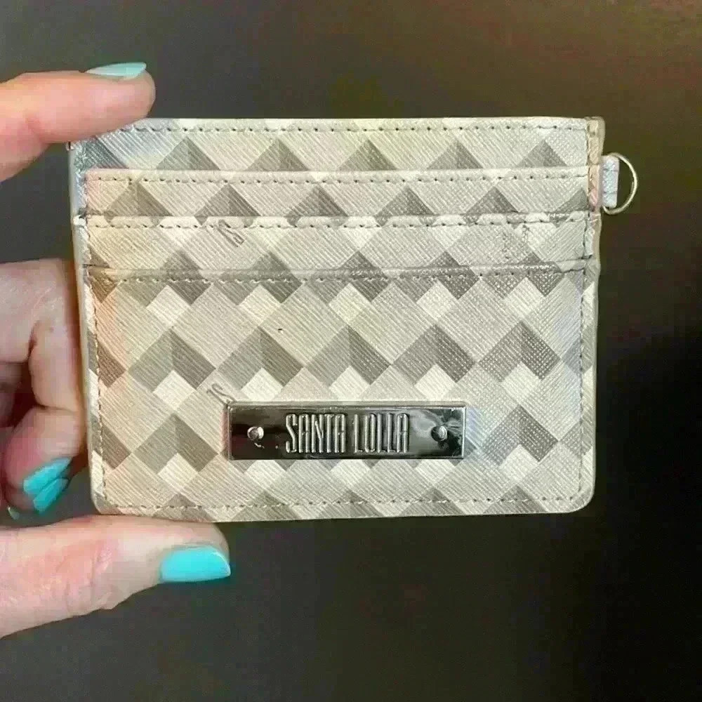 Santa Lolla graphic print card wallet.